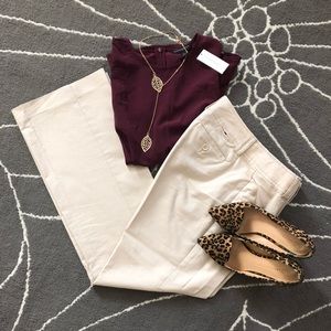 BR 2p lightweight kaki wide leg trouser pant